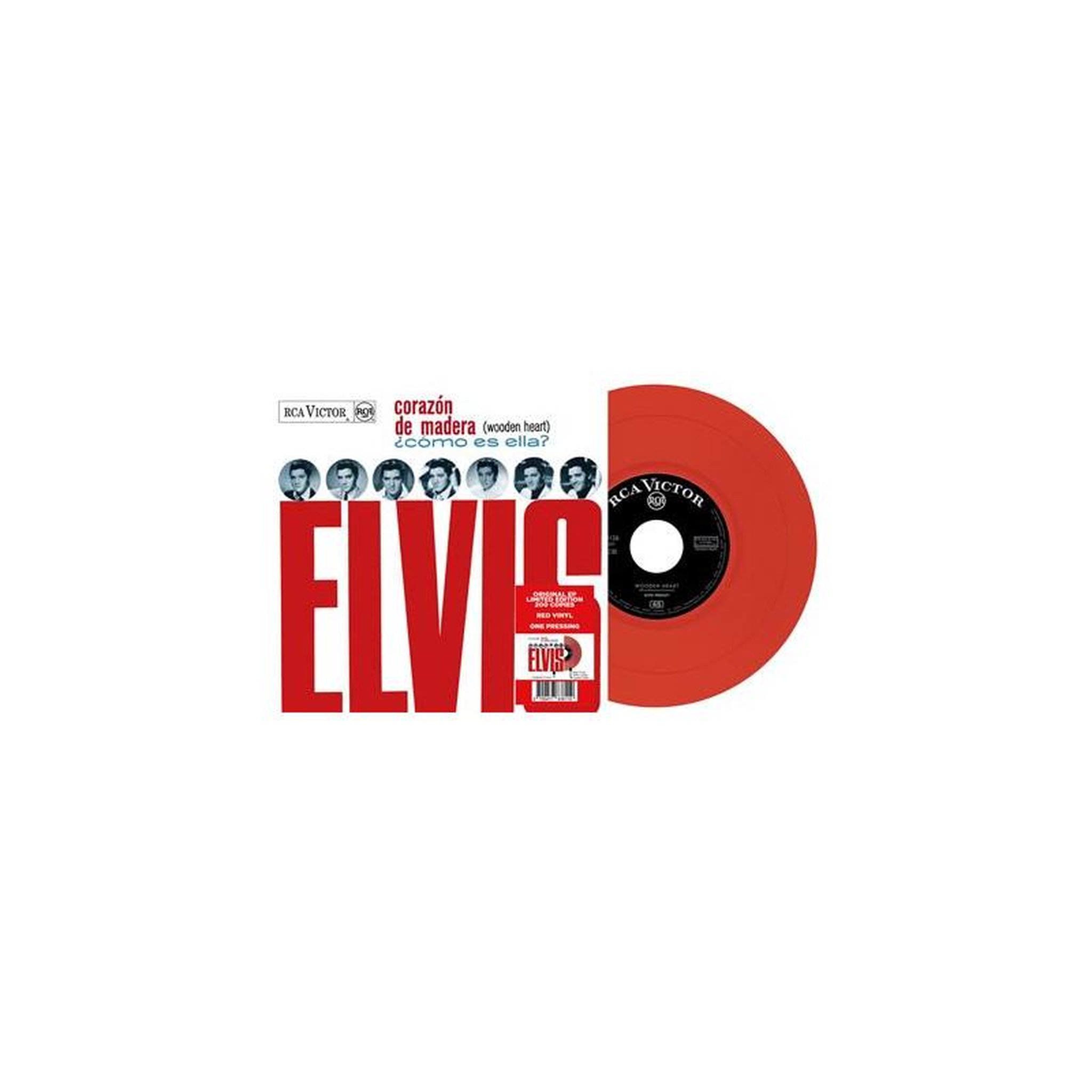 Elvis presley vinyle 7  rouge édition limitée etranger no. 13 corazón de madera