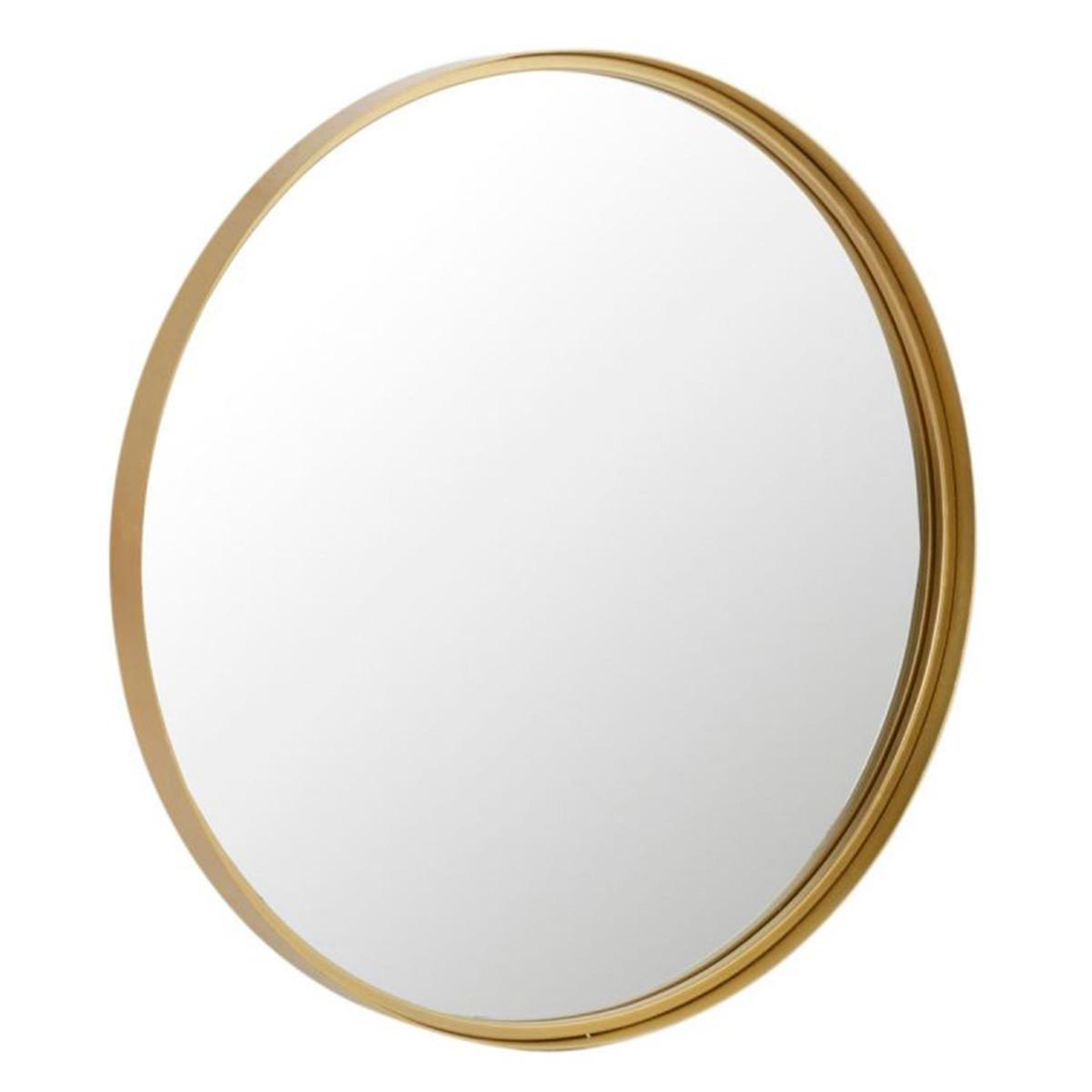 J-LINE Miroir Mural Rond Design  Bord Métal  80cm Or