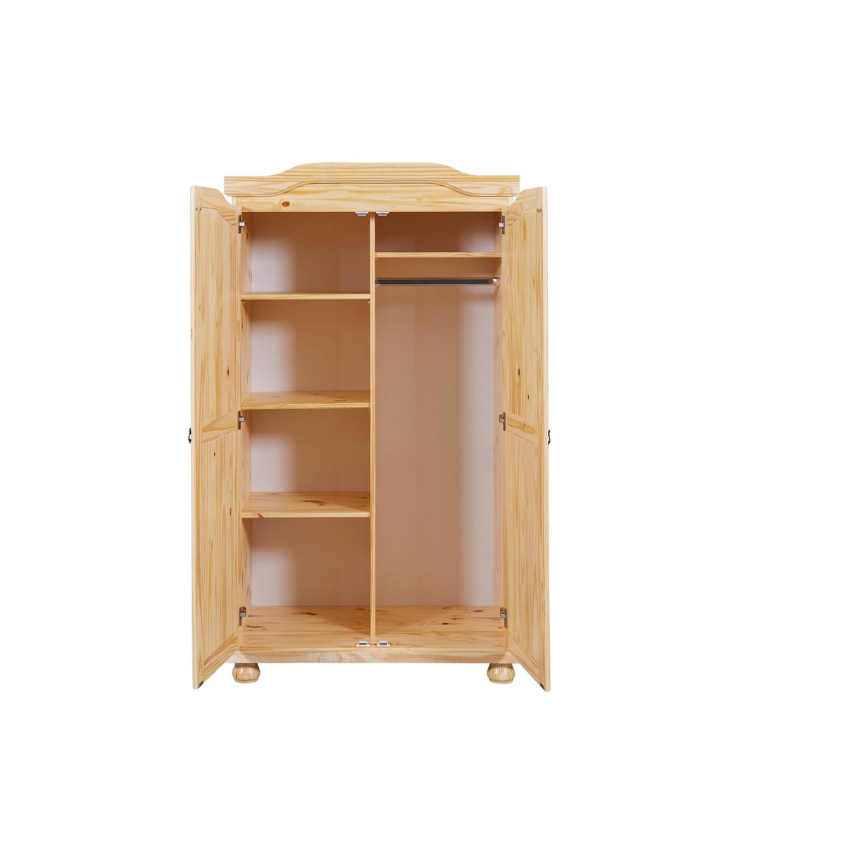 Armoire rustique en pin massif 2 portes  L104cm BASTIAN