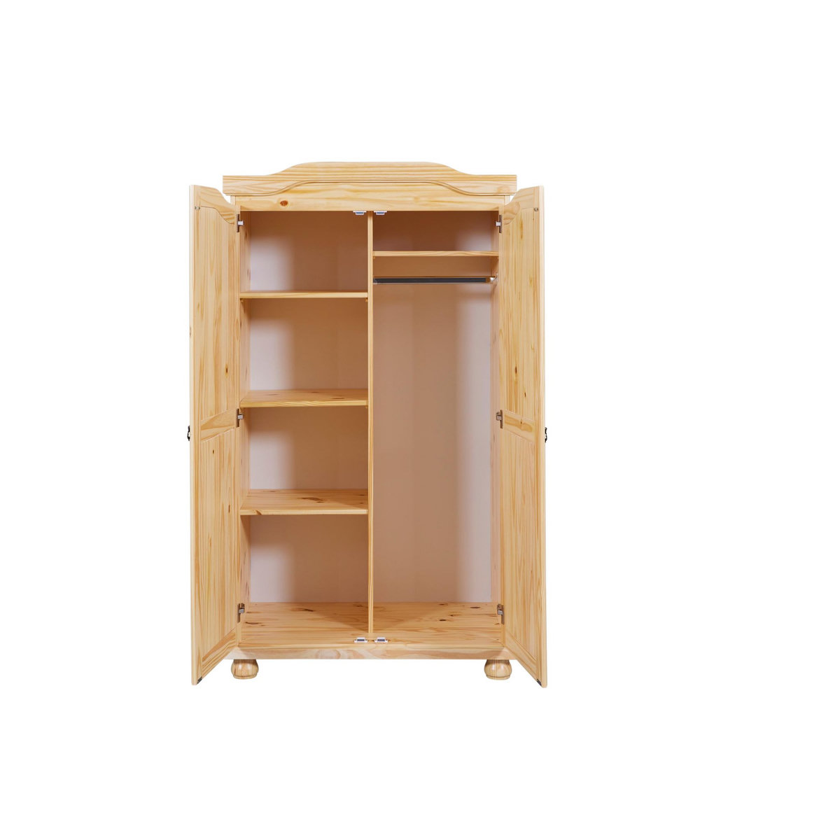 Armoire rustique en pin massif 2 portes  L104cm BASTIAN