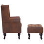 Voir la diapositive 3 : VIDAXL Fauteuil Chesterfield et repose pieds Marron Similicuir daim