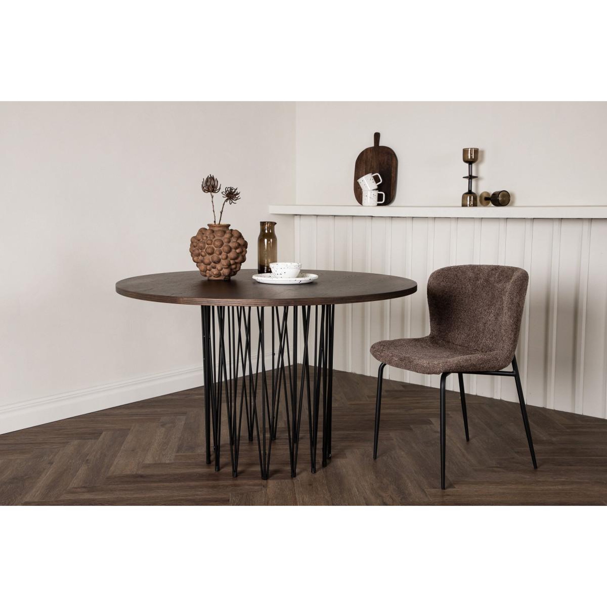 Voir la diapositive 5 : Paris Prix Table à manger ronde design  stone  120cm marron