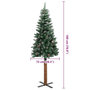 Voir la diapositive 4 : VIDAXL Sapin de Noël mince bois veritable et neige blanche vert 180 cm