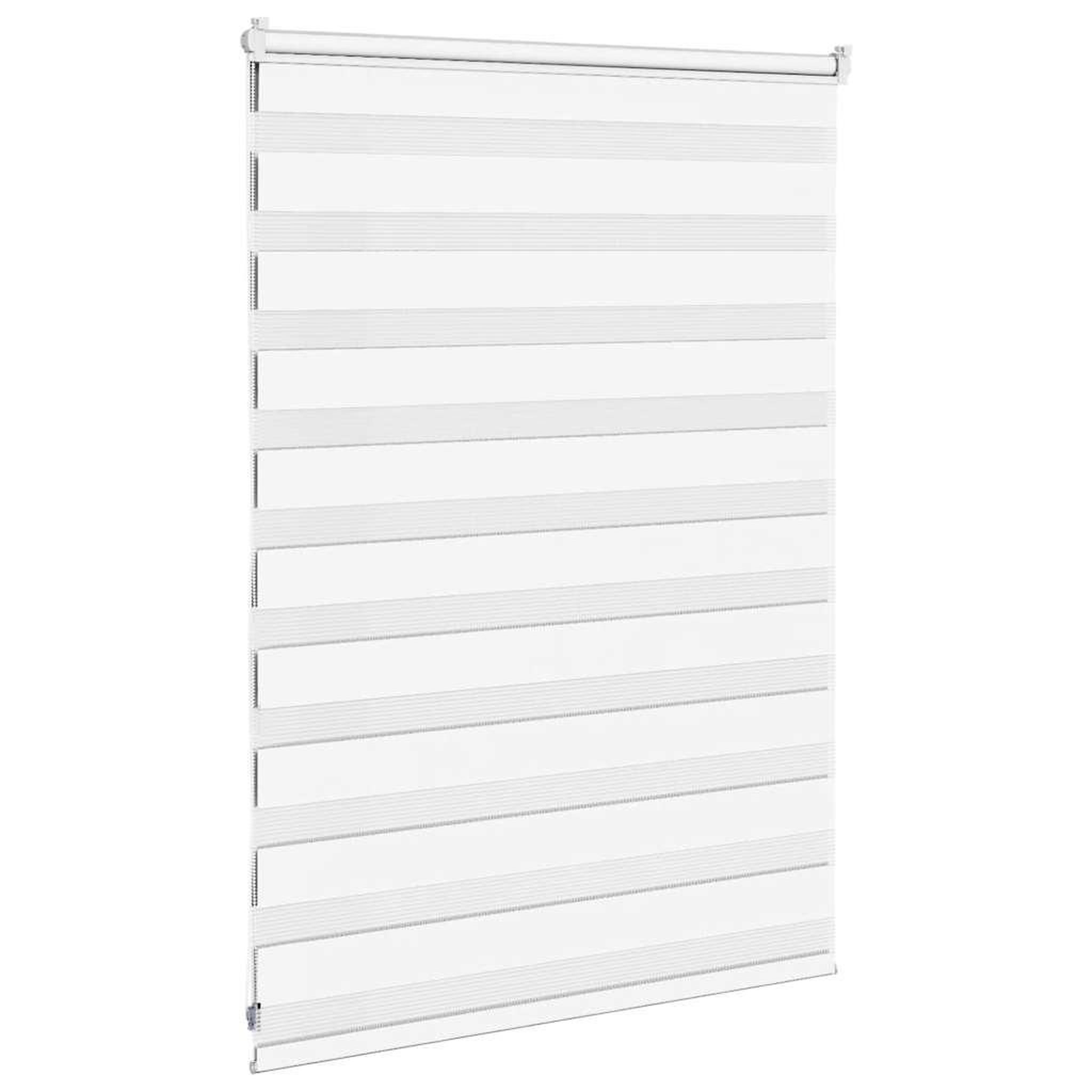 Voir la diapositive 4 : VIDAXL Store zebre blanc 105x100 cm largeur du tissu 100,9cm polyester