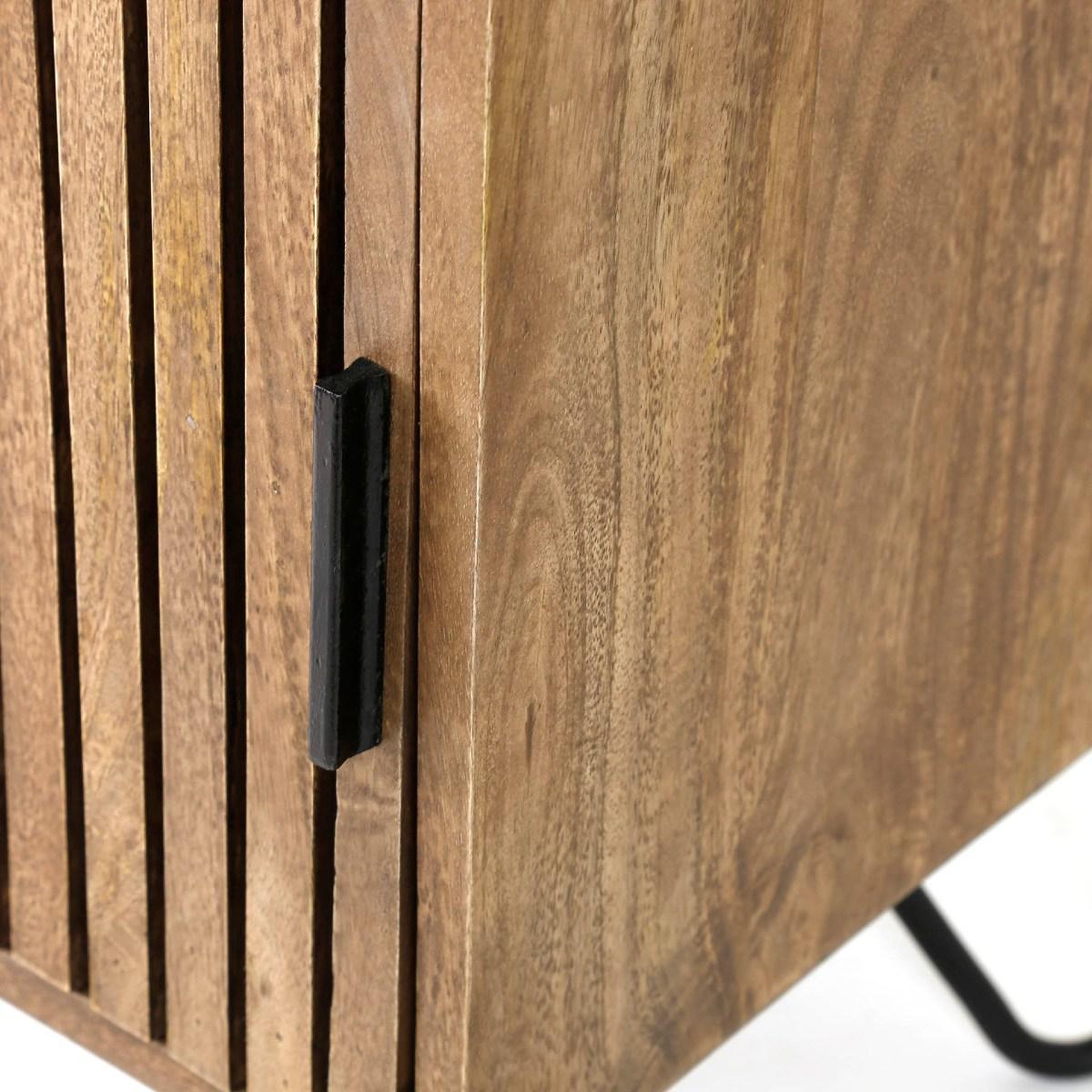 Voir la diapositive 6 : JLC KREATION Meuble tv en bois de manguier 2 portes et 2 tiroirs ateka