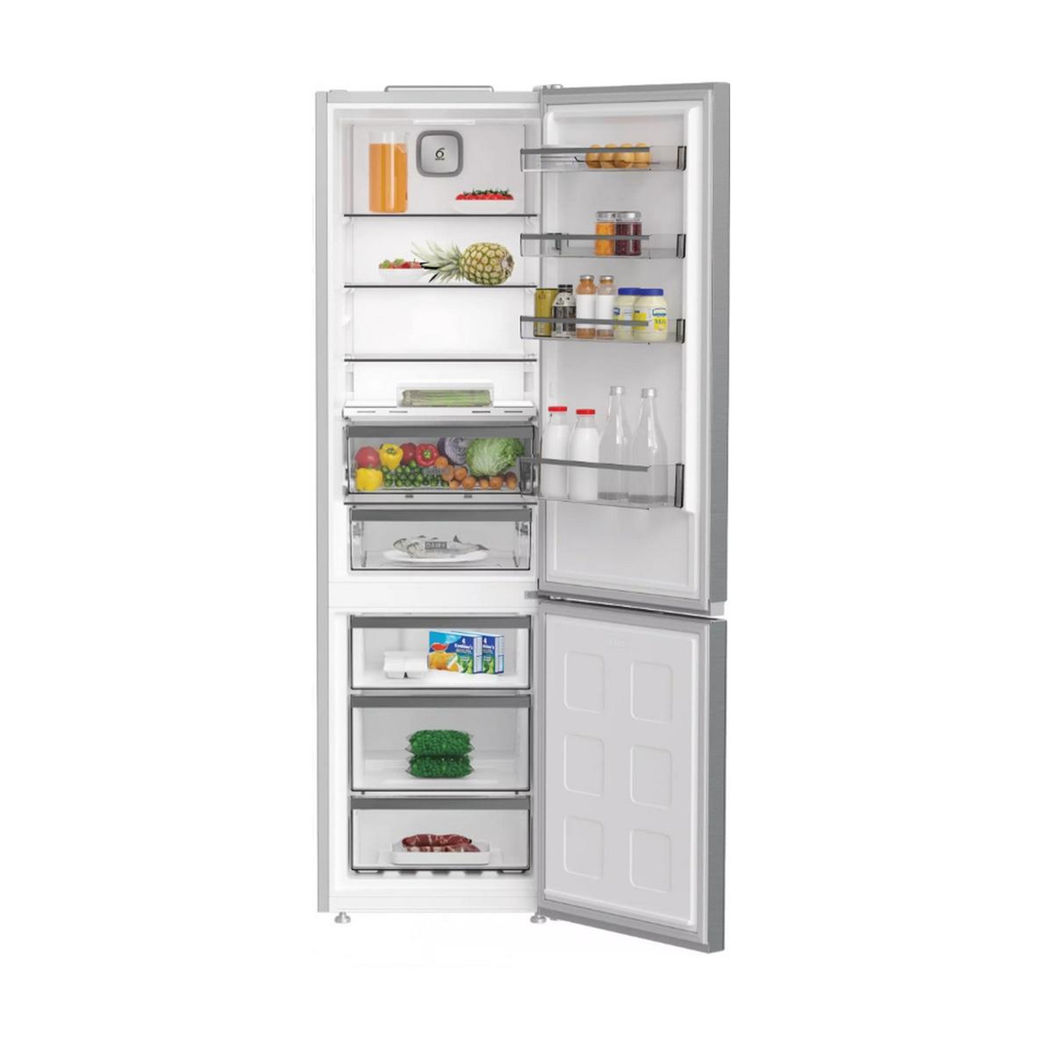 Voir la diapositive 3 : Whirlpool Réfrigérateur combiné 60cm 316l no frost - WHK26362XP5E