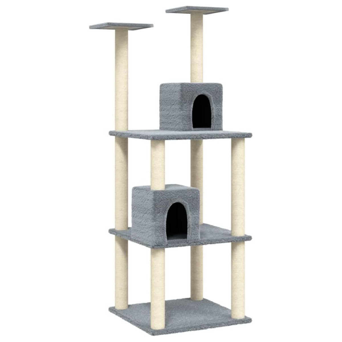 VIDAXL Arbre a chat avec griffoirs en sisal Gris clair 141 cm