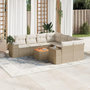 Voir la diapositive 1 : VIDAXL Salon de jardin avec coussins 9 pcs beige resine tressee