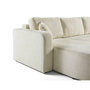 Voir la diapositive 5 : BEST MOBILIER Miro - canapé panoramique en u 7 places - convertible avec coffre - en velours texturé