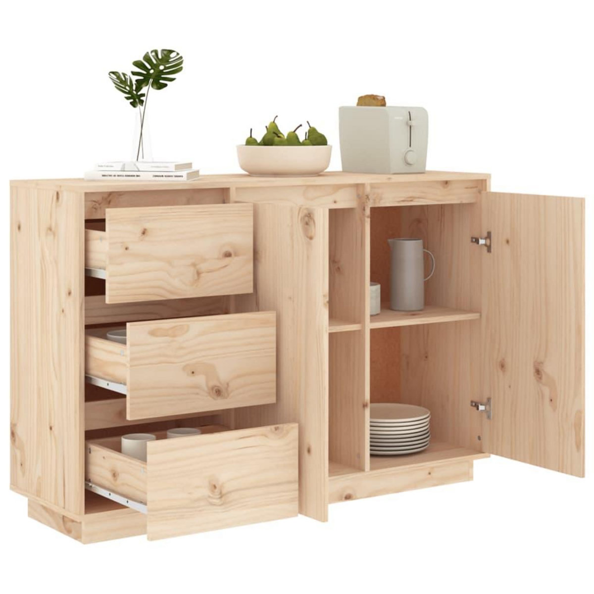 VIDAXL Buffet 111x34x75 cm Bois massif de pin