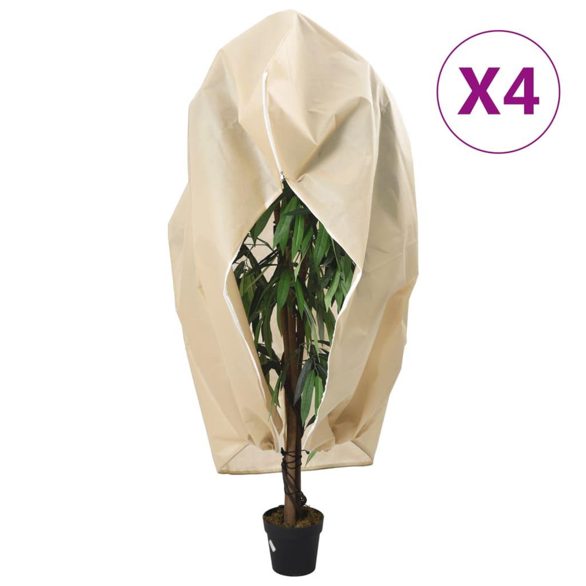 VIDAXL Housses de protection pour plantes avec fermeture eclair 4 pcs