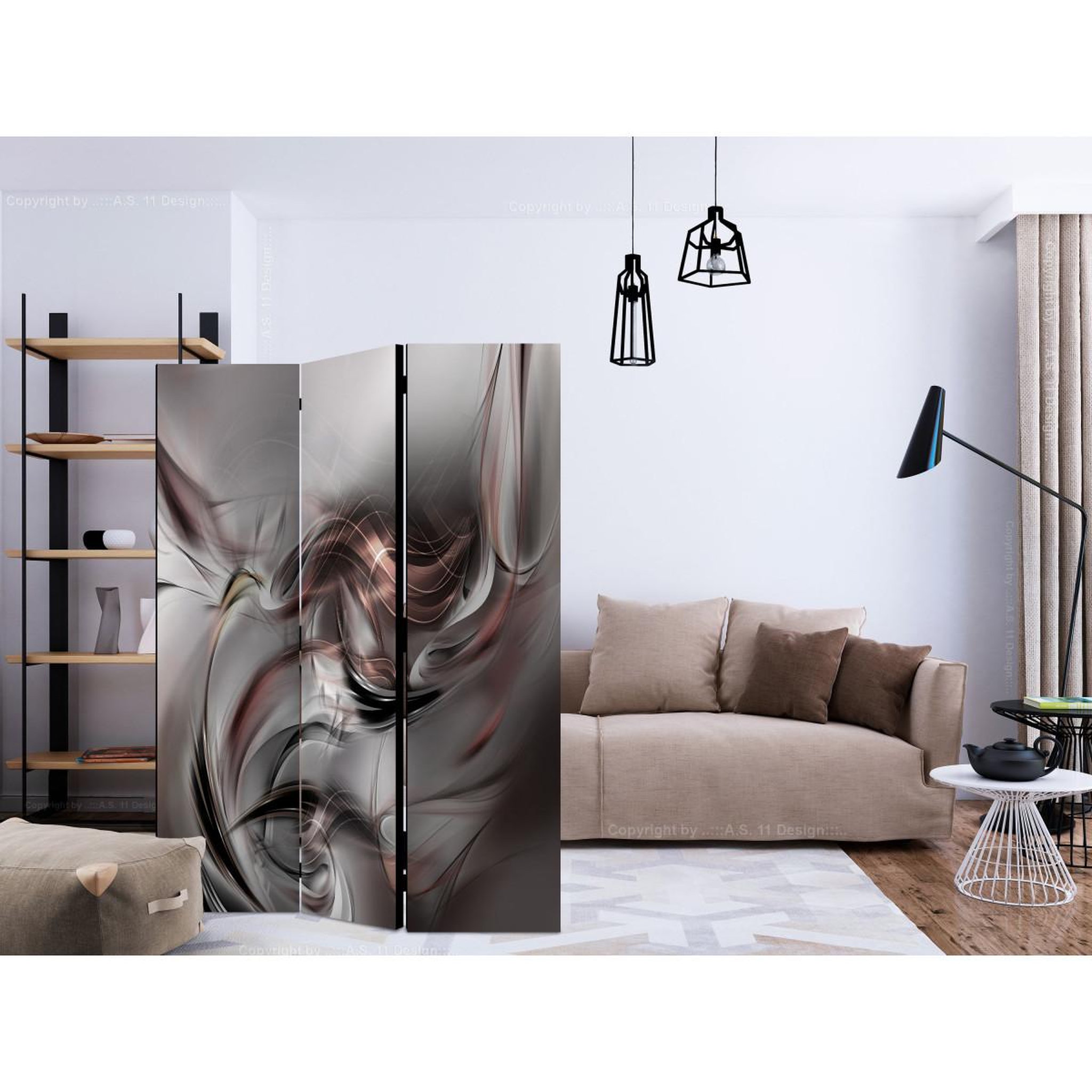 Voir la diapositive 2 : Paris Prix Paravent 3 volets  abstract cloud  135x172cm