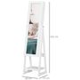 Voir la diapositive 3 : HOMCOM Armoire à bijoux multi-rangement avec miroir LED dim. 40L x 37l x 161H cm MDF blanc