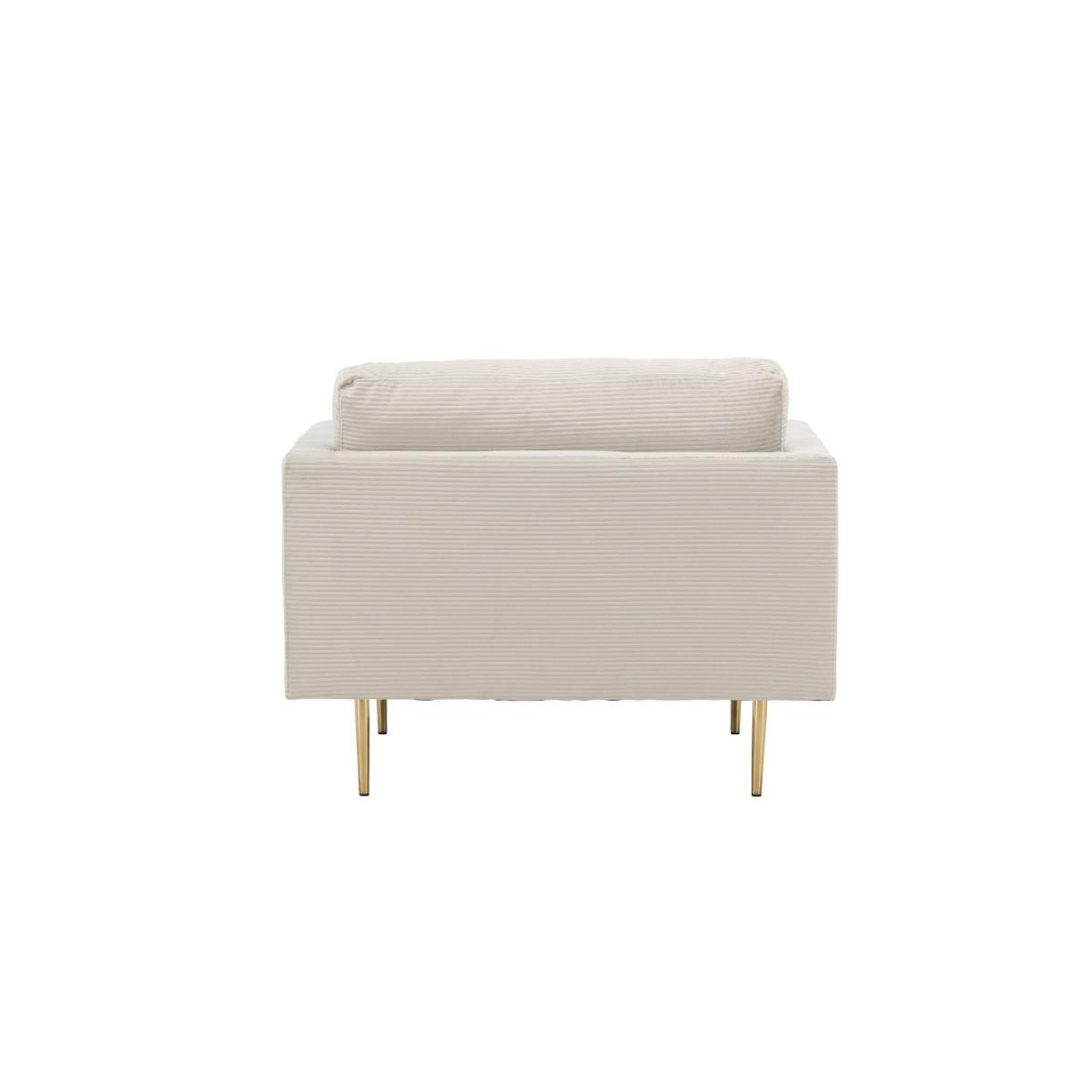 Voir la diapositive 5 : Paris Prix Fauteuil design velours côtelé  boom  110cm beige clair