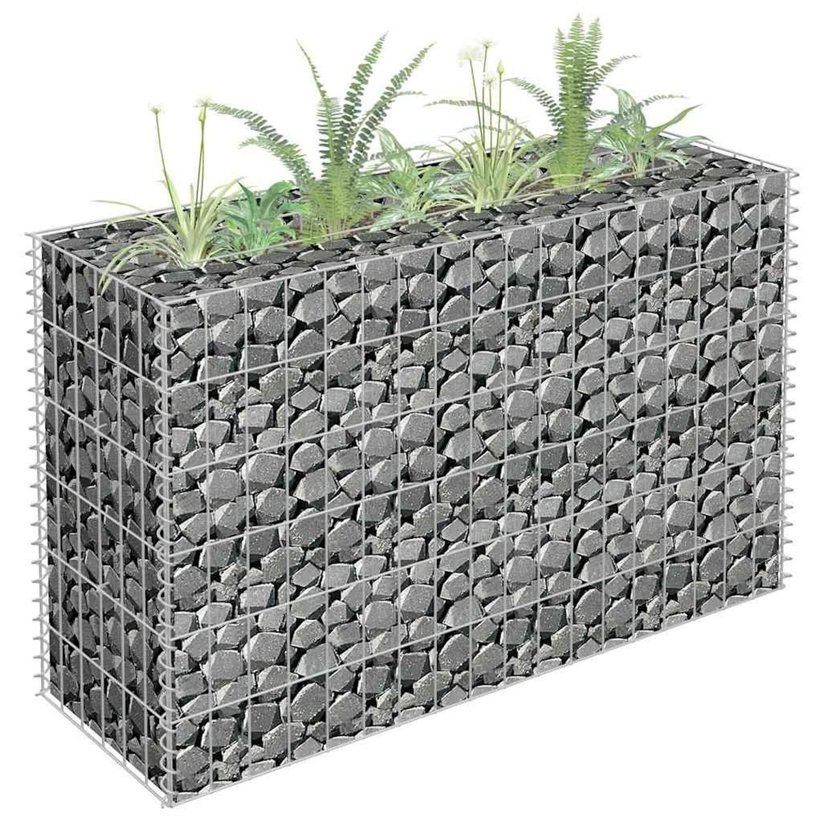 VIDAXL Lit sureleve a gabion Acier galvanise 90x30x60 cm