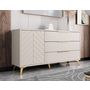 Voir la diapositive 5 : BEST MOBILIER Boccioni - buffet bas - beige - 154 cm