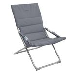 HESPERIDE Fauteuil relax de jardin pliable Milos - 3 Positions. Coloris disponibles : Bleu, Marron, Gris
