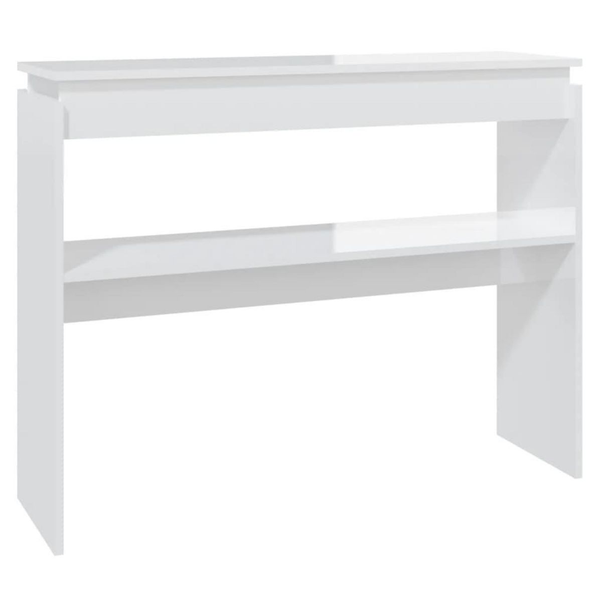 VIDAXL Table console blanc brillant 102x30x80 cm bois d'ingenierie