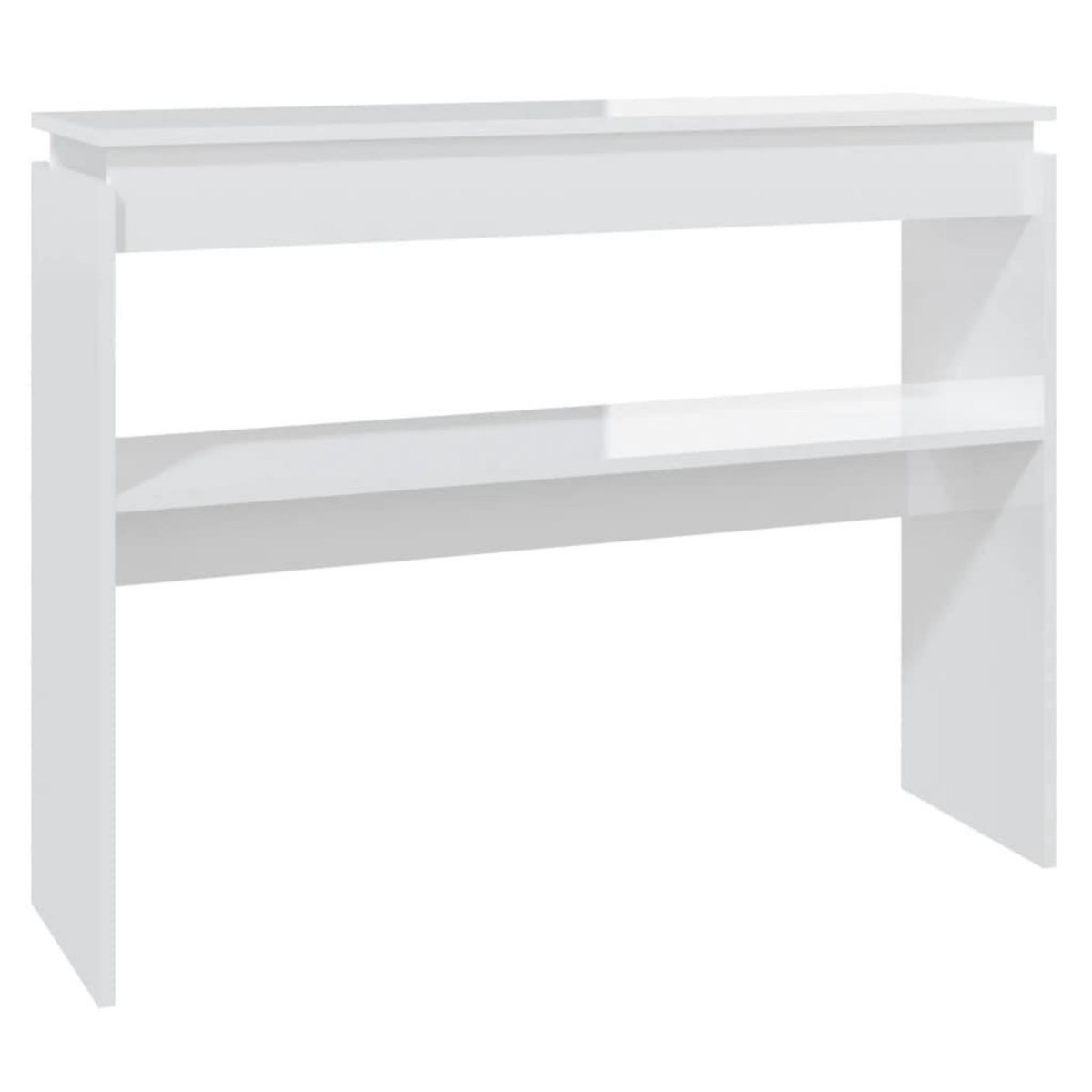 VIDAXL Table console blanc brillant 102x30x80 cm bois d'ingenierie