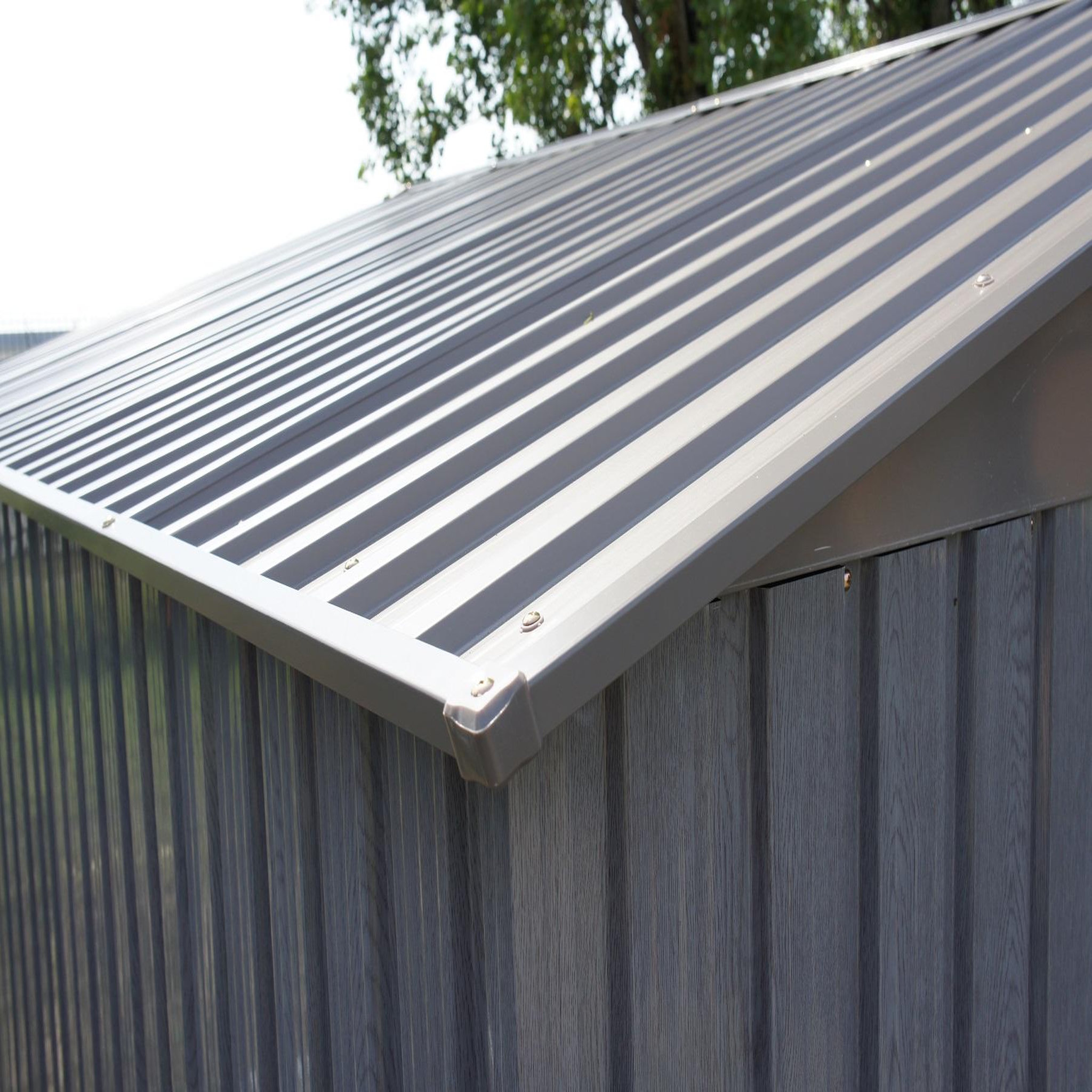 Voir la diapositive 5 : CHALET&JARDIN Abri de jardin métal - Imitation bois - 9m² - LISEC