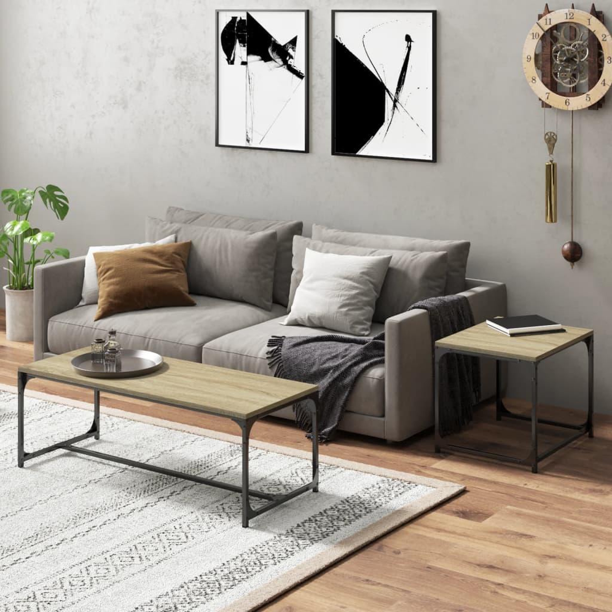 Voir la diapositive 3 : VIDAXL Tables basses 2 pcs Chene sonoma Bois d'ingenierie
