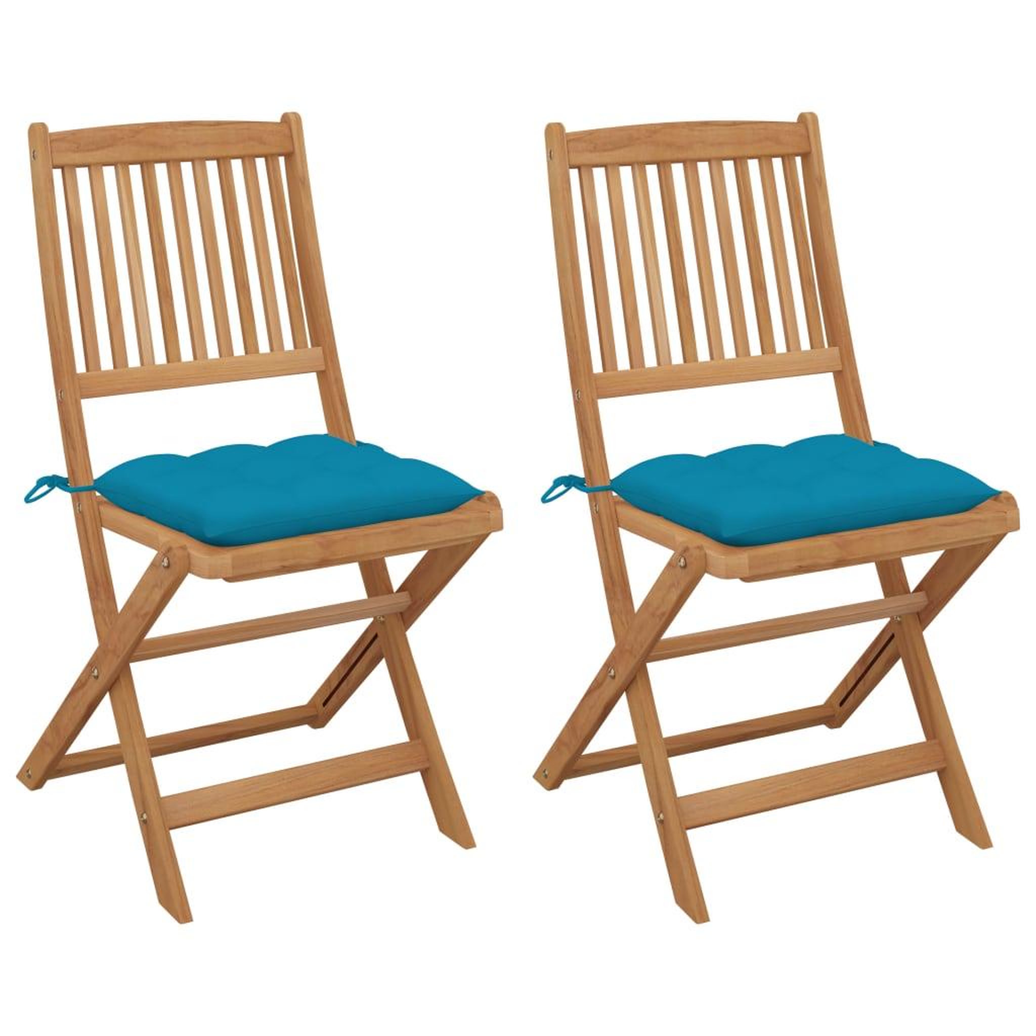 Voir la diapositive 1 : VIDAXL Chaises pliables de jardin lot de 2 avec coussins Bois d'acacia