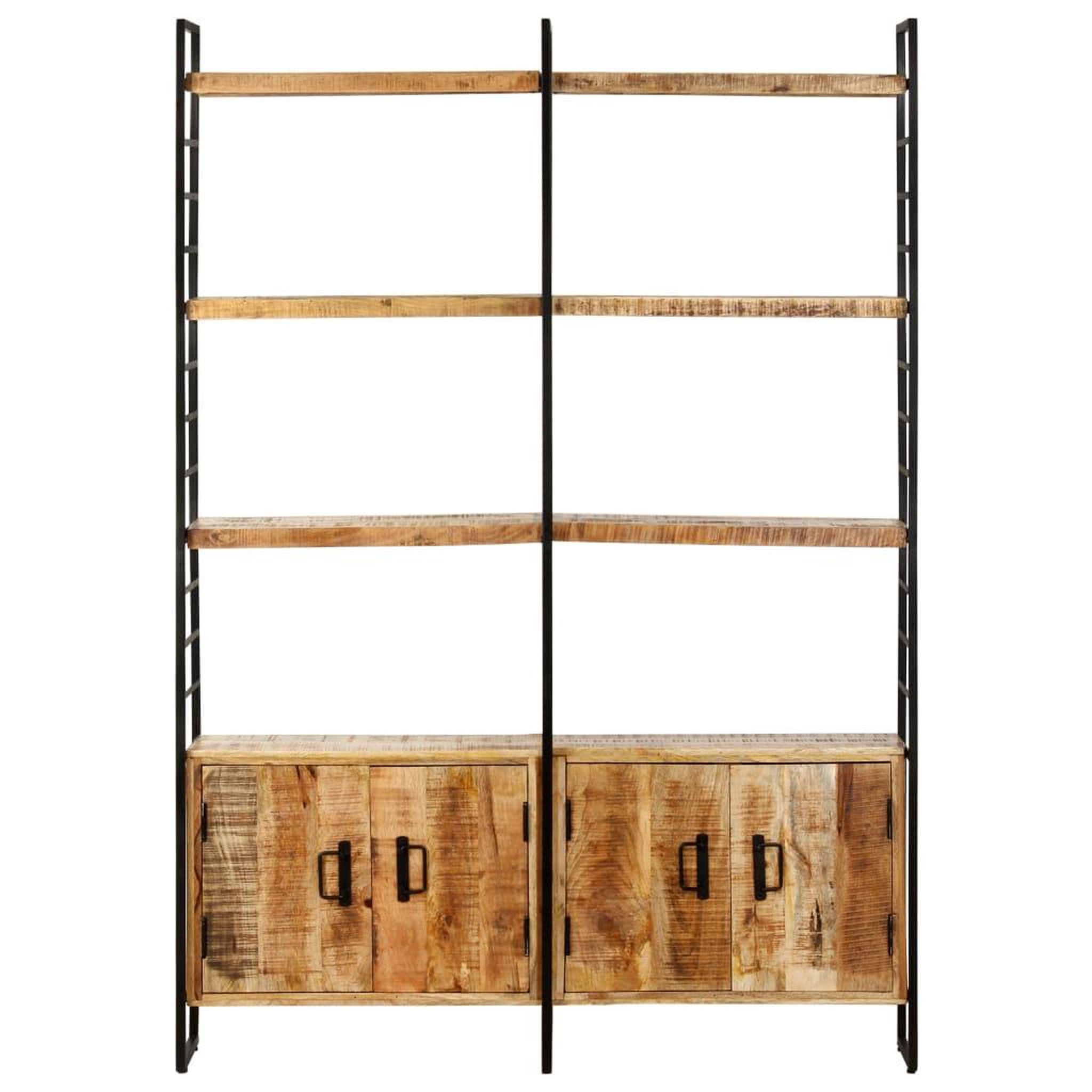 Voir la diapositive 2 : VIDAXL Bibliotheque a 4 niveaux 124x30x180 cm Bois de manguier brut