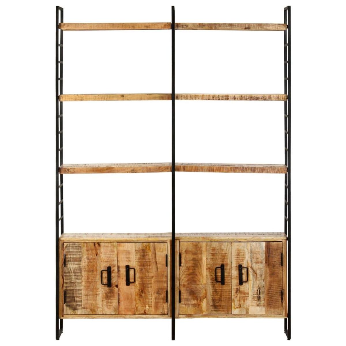 VIDAXL Bibliotheque a 4 niveaux 124x30x180 cm Bois de manguier brut