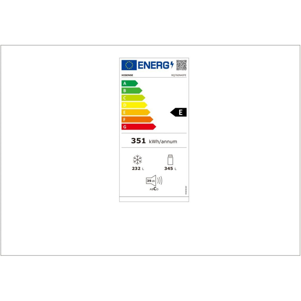 Hisense Réfrigérateur multi portes RQ760N4IFE SmartScreen
