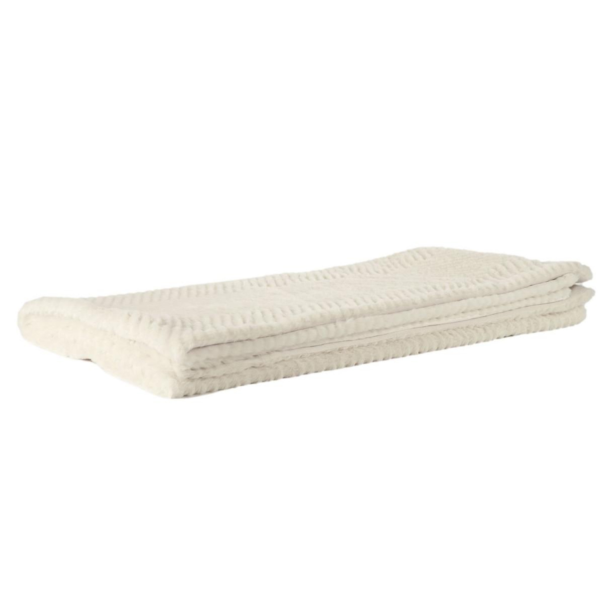 The Home Deco Factory Plaid imitation fourrure  crush  120x150cm blanc