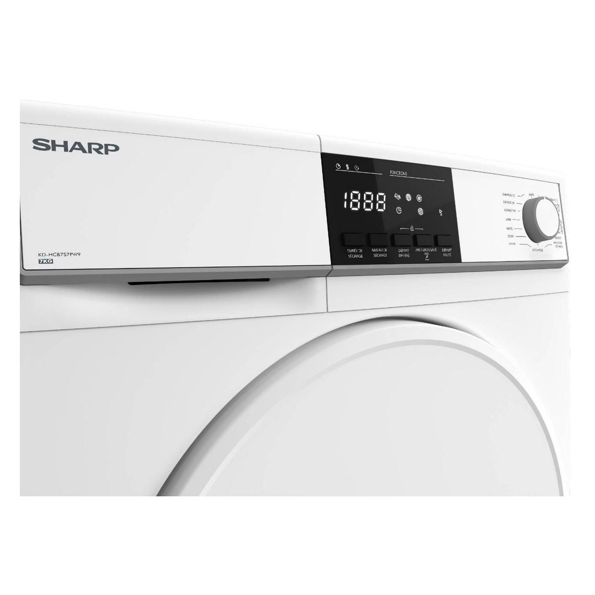 Sharp Sèche-linge à condensation 60cm 7kg blanc - KDNCB7S7PW91