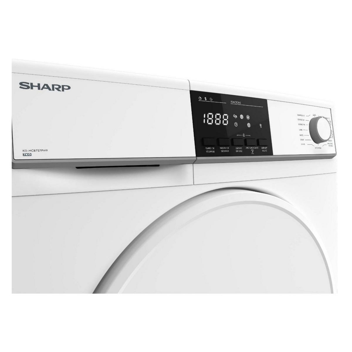 Sharp Sèche-linge à condensation 60cm 7kg blanc - KDNCB7S7PW91