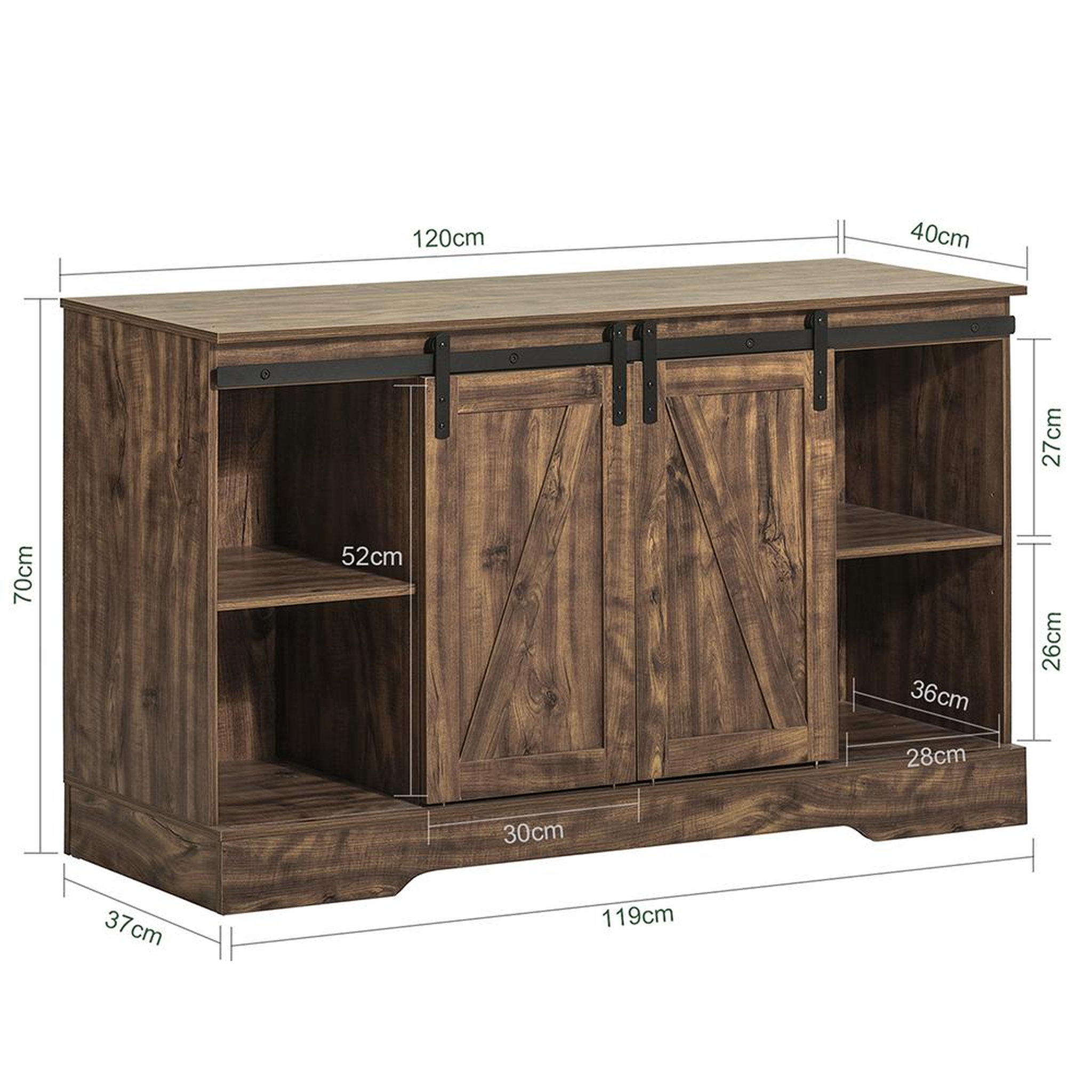 Voir la diapositive 3 : SOBUY SoBuy - Meuble À Chaussures 2 portes - Rustique - FSB60