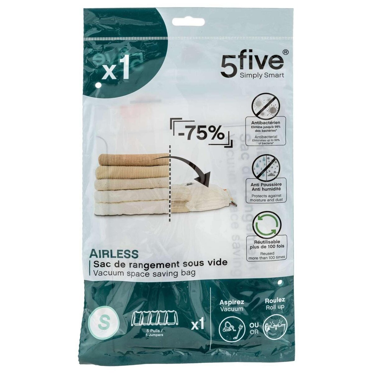 FIVE Housse de rangement sous-vide Taille S