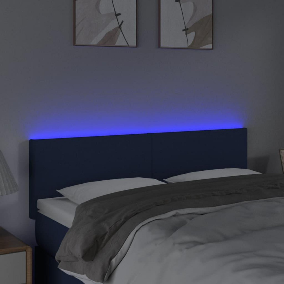 VIDAXL Tete de lit a LED Creme 144x5x78/88 cm Tissu