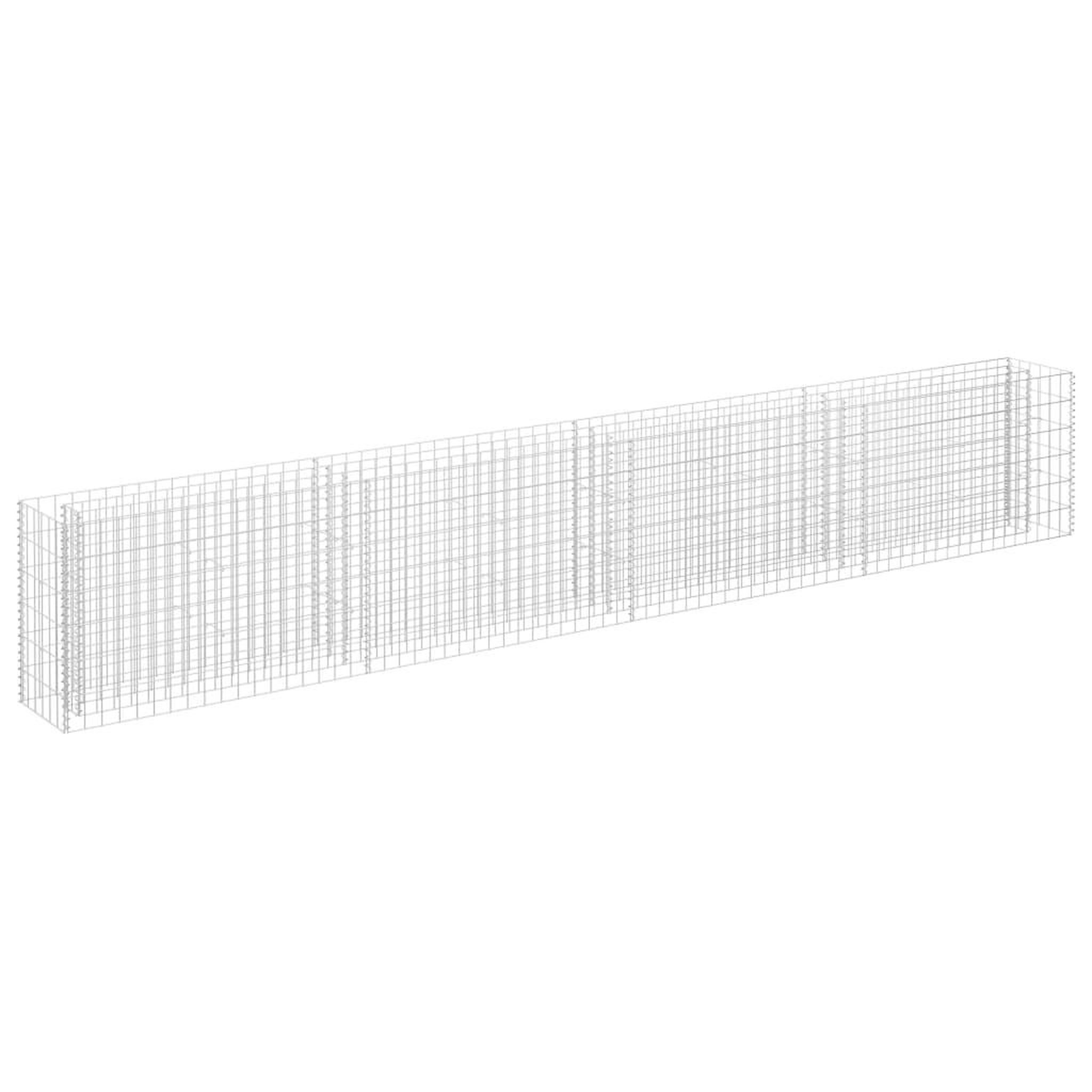 Voir la diapositive 2 : VIDAXL Lit sureleve a gabion Acier galvanise 360x30x60 cm