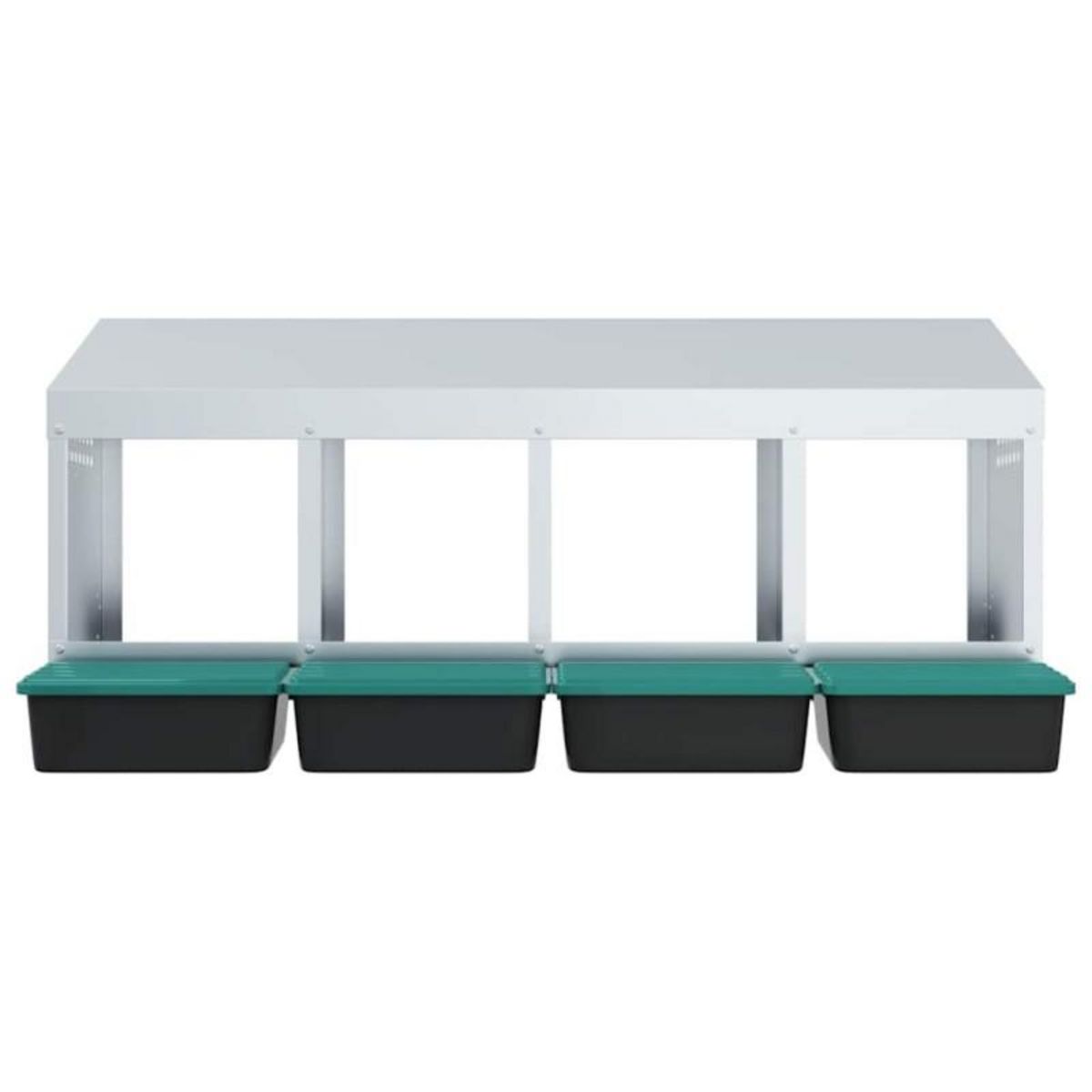 VIDAXL Nichoir à poules4 compartiments, fixation murale, acier galvanisé