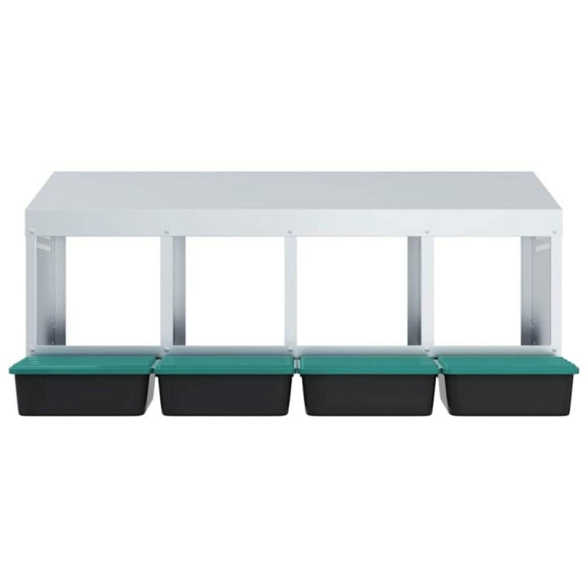 VIDAXL Nichoir à poules4 compartiments, fixation murale, acier galvanisé