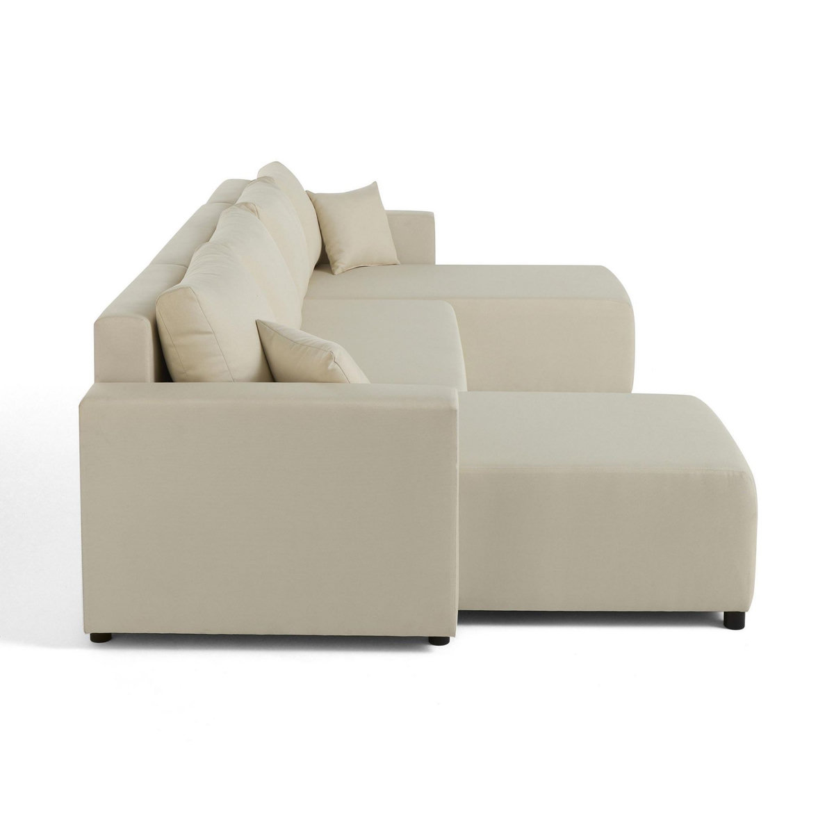 BEST MOBILIER Regala - canapé panoramique - 7 places - convertible avec coffre - en tissu