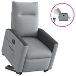 VIDAXL Fauteuil inclinable electrique gris clair tissu