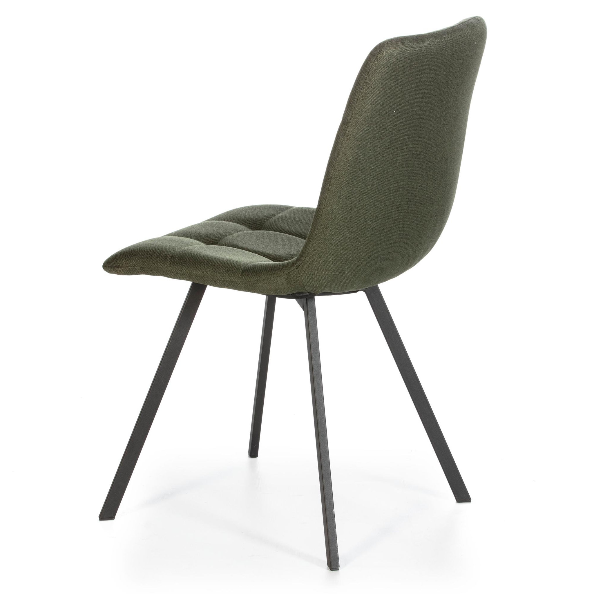 Voir la diapositive 3 : VS VENTA-STOCK Set de 2 chaises Salle à Manger Mila Tapissées Vert, 58 cm x 45 cm x 90 cm