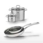 ELO Lot Faitout 20cm & 26cm et Poêle 24cm & 28cm Elo Relief Evolution