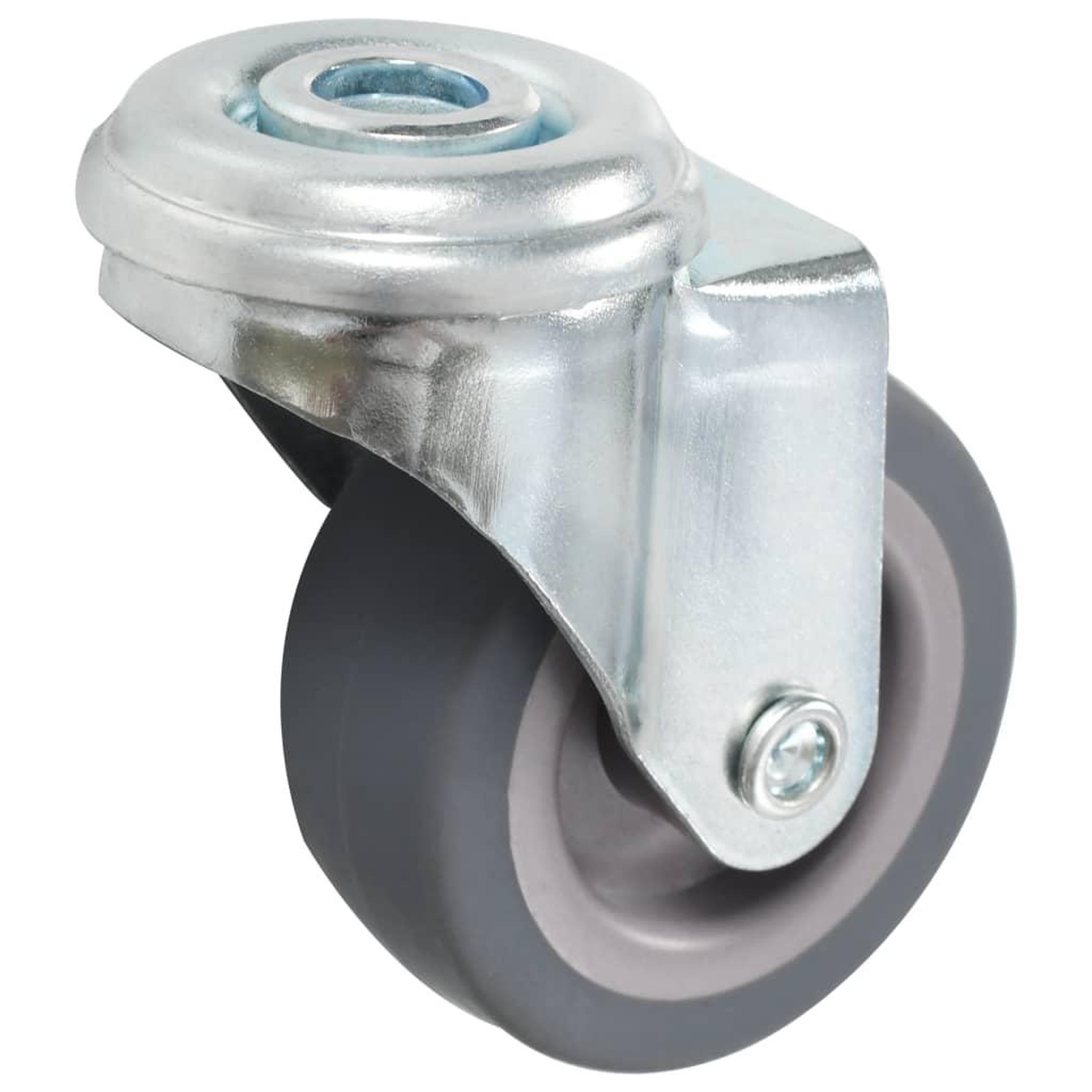 Voir la diapositive 3 : VIDAXL 4 pcs Roulettes pivotantes a trou de boulon 50 mm