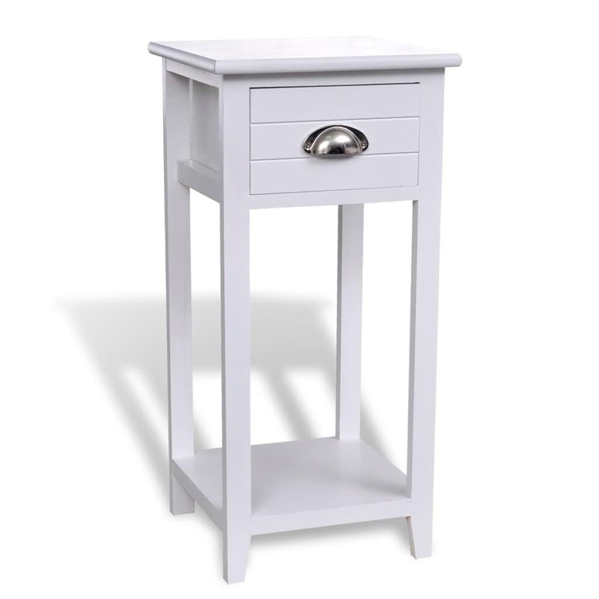 Voir la diapositive 1 : VIDAXL Table de chevet avec 1 tiroir Blanc