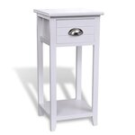 VIDAXL Table de chevet avec 1 tiroir Blanc