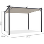 Voir la diapositive 5 : ID MARKET Pergola toit rétractable 4 pieds 3x4 M tonnelle taupe