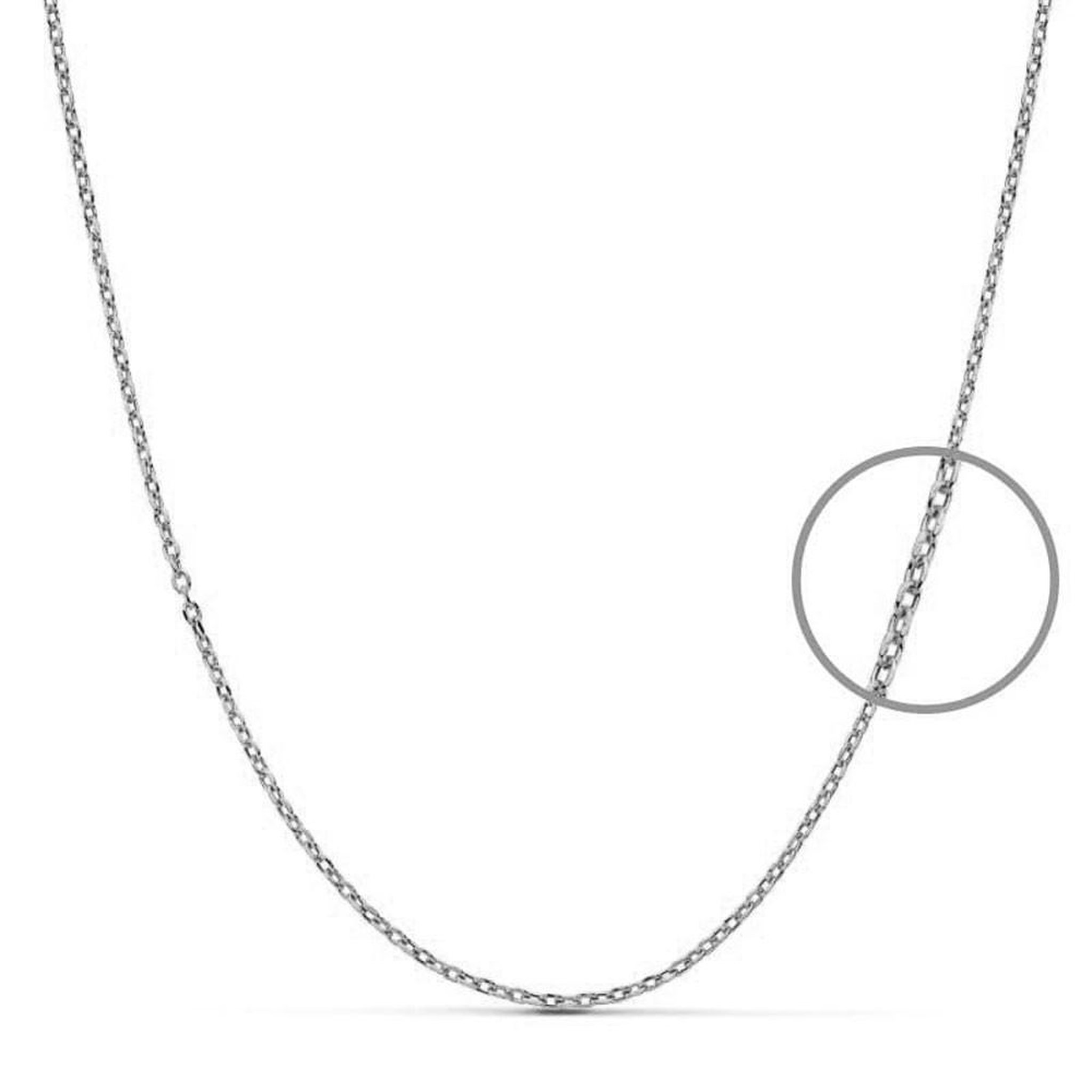 Voir la diapositive 3 : L'ATELIER D'AZUR Collier - Pendentif Or Blanc, Saphirs Bleus et Zirconiums - Chaine Argentée - Femme