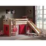 Voir la diapositive 2 : Paris Prix Lit Enfant Avec Toboggan  Pino Flower  90x200cm Naturel