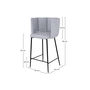 Voir la diapositive 4 : MAISON PAVANE Lot de 2 chaises pour îlot central 67 cm en tissu gris clair-Rosy