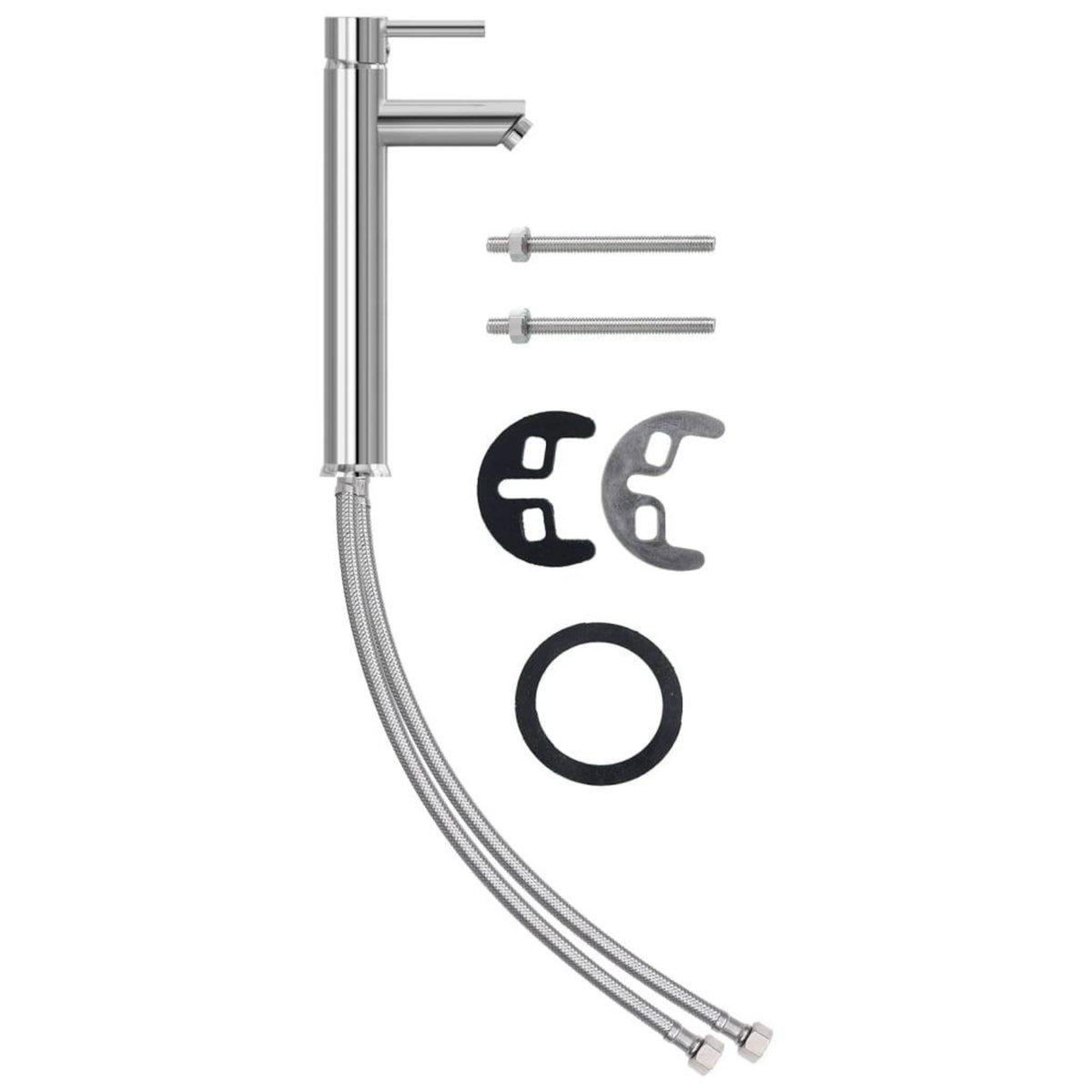 VIDAXL Lavabo de bain avec robinet et drain a poussoir Verre trempe